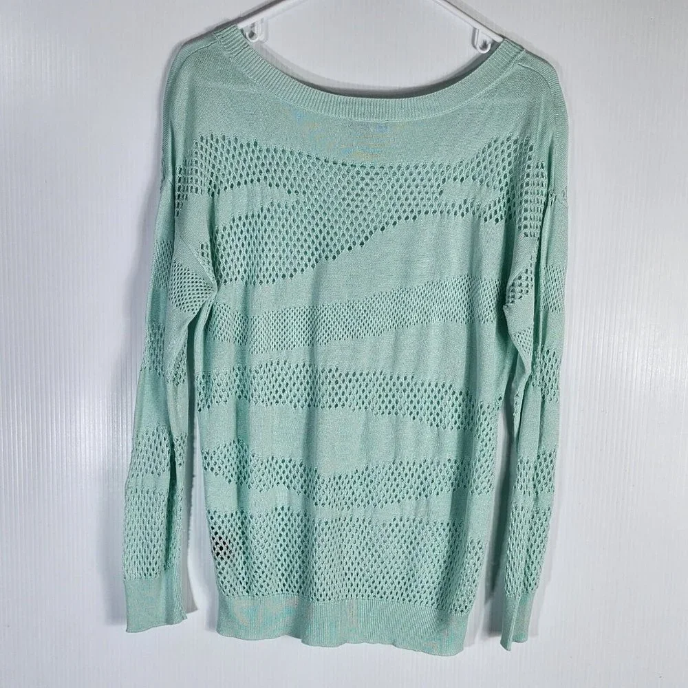 Vince Camuto Open‎ Knit Pullover Lightweight Sweater Light Blue Women's Size XS